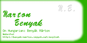 marton benyak business card