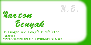 marton benyak business card